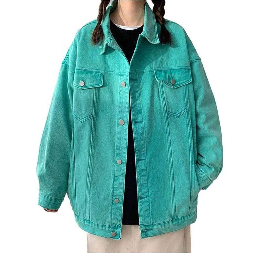 Women's long oversized denim jacket