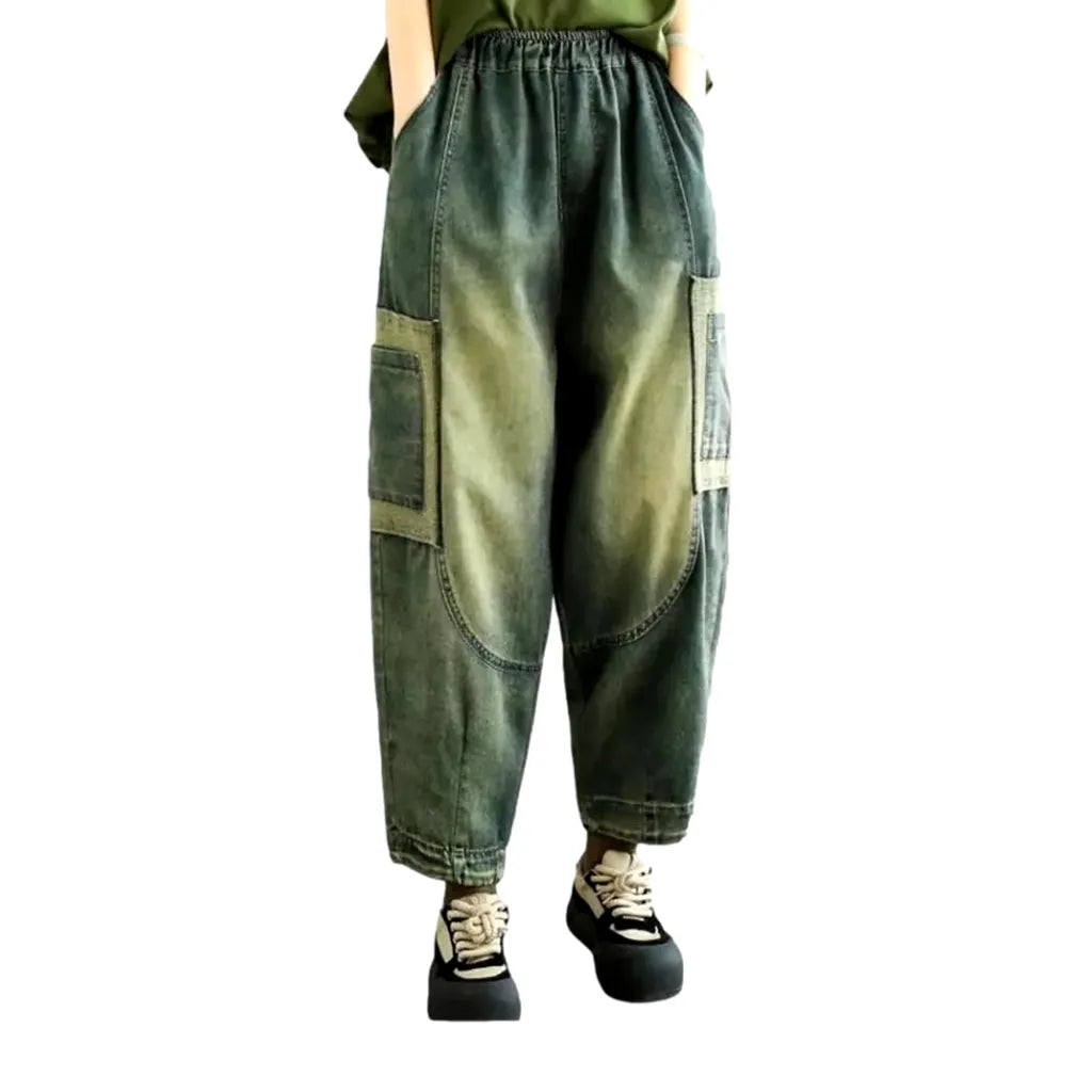 Y2k patchwork women's denim pants